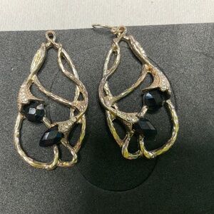 Costume gold and black earrings